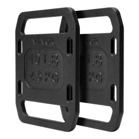 VEVOR Cast Iron Ruck Weights, 10LB Pair Ruck Plate, Weighted Weights for Rucking, Adjustable Ruck Plate with Straps, for Rucking, Swings, Squat