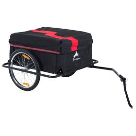 Bicycle Cargo Trailer, Two-Wheel Bike Luggage Wagon Trailer with Removable Cover, Wheel 20", Red (Option: Black and Red-900x190x710 mm)