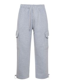 Heavyweight Fleece Cargo Pants (Color: Heather grey, size: XL)