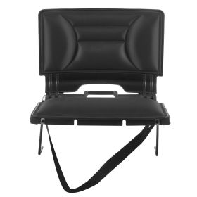 VEVOR Stadium Seat, Folding Bleacher Chair with Back Support and Thick Cushion, Padded Stadium Seat for Bleacher Includes Shoulder Strap, Hooks (With Armrests (Yes/No): Without Armrest, Style: 1 Pc-Black)
