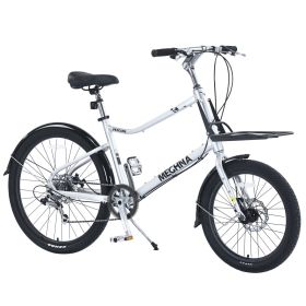 7 Speed, Aluminum Alloy Frame, Multiple Colors 26 Inch Bike,Cargo Bike for Women and Men (Color: as Pic)