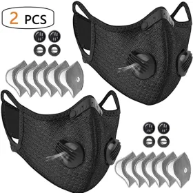 2 Pack Reusable Half Face Cover Mask W Filter Cycling Outdoor Sport Face Mask Black Logistics Only For USPS. TK And TMEU Only For Self-pickup Log (Option: defaulttitle)